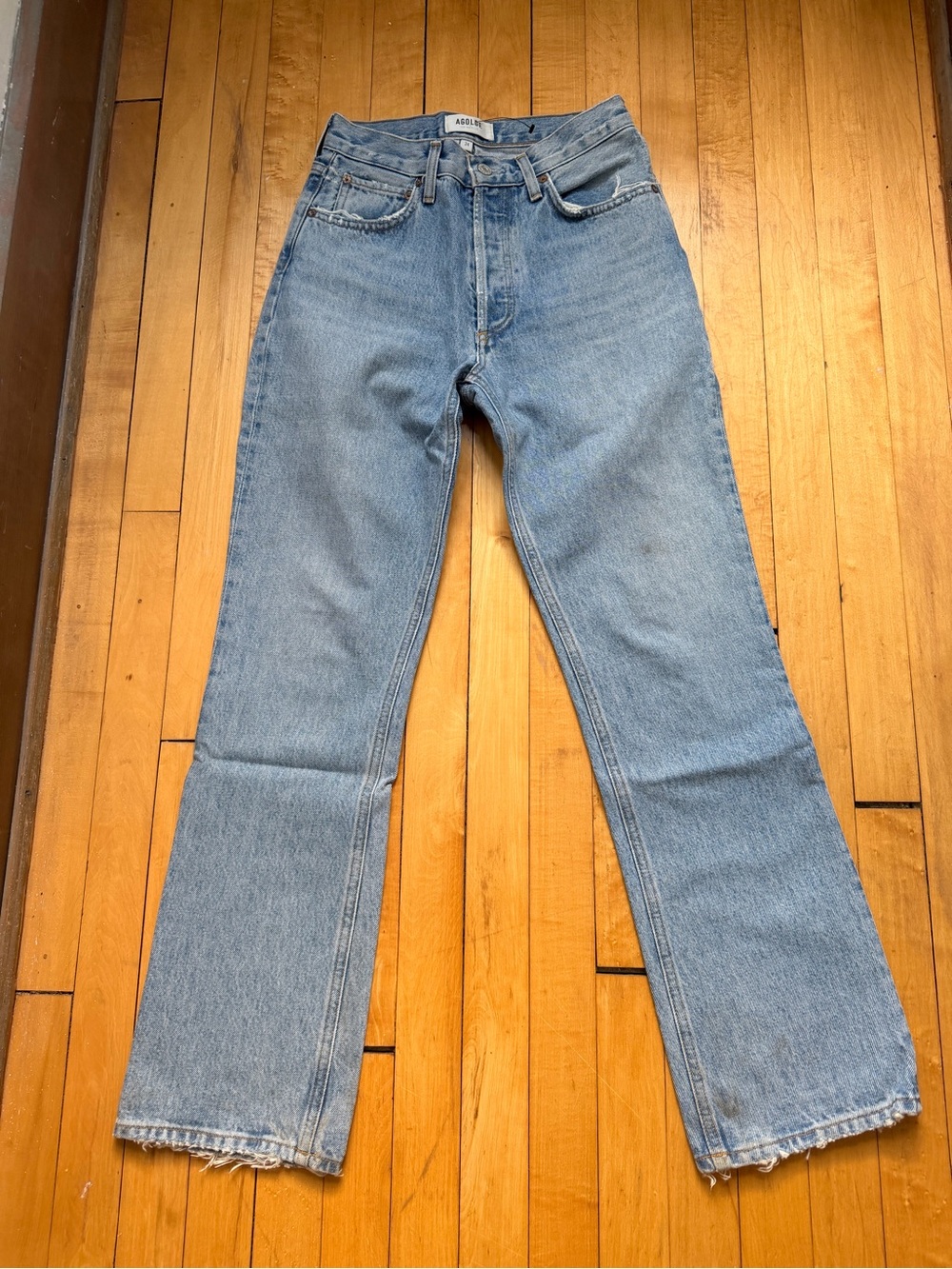 Agolde Boot Cut Jeans in Light Blue Wash
